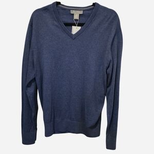 Daniel Cremieux Navy V-Neck Cashmere Blend Sweater. Sz Med. *NWT*